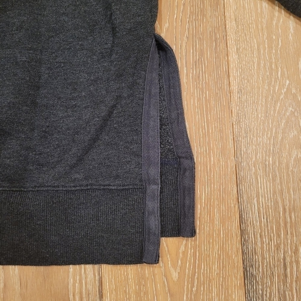 Aerie Womens Oversized Charcoal Grey Heathered Hoodie Side Slit XS 201803445 - Picture 7 of 10